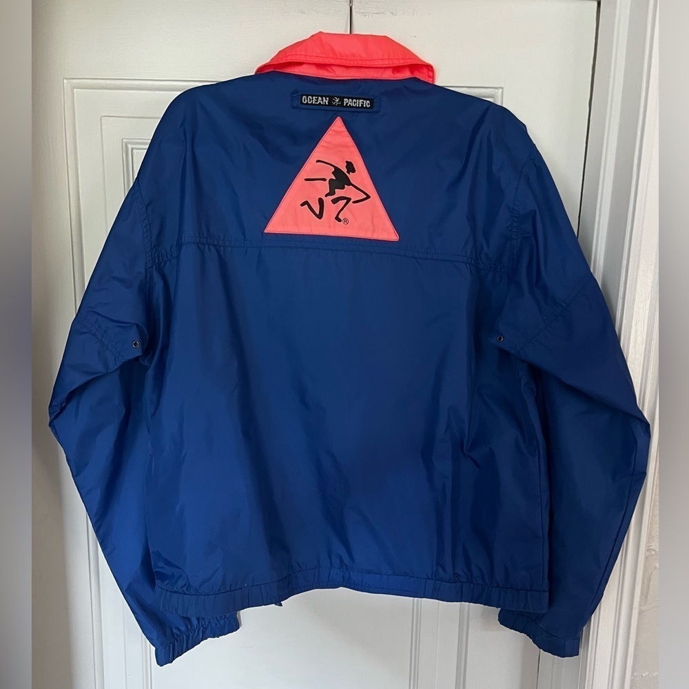 Vintage Ocean Pacific Neon Coral Windbreaker Jacket Men’s Size XL 90s Surf Skate - Picture 6 of 10